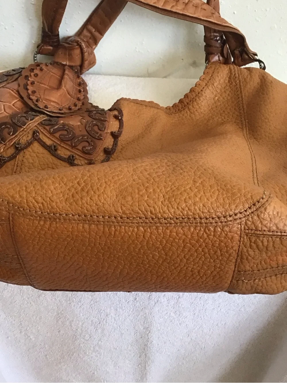 Brighton Women’s Deep Tan Leather Hobo Bag with Heart Charm